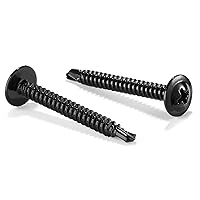 Vista 8 de Tornillos de chapa #10 x 1, 100 unidades, cabeza de armadura de acero inoxidable 410, tornillos autorroscantes rápidos Óxido negro por SG TZH