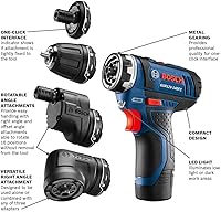Vista 2 de Bosch GSR12V-140FCB22 12V Max Drill/Driver with 5-In-1 Flexiclick® System and (2) 2.0 Ah