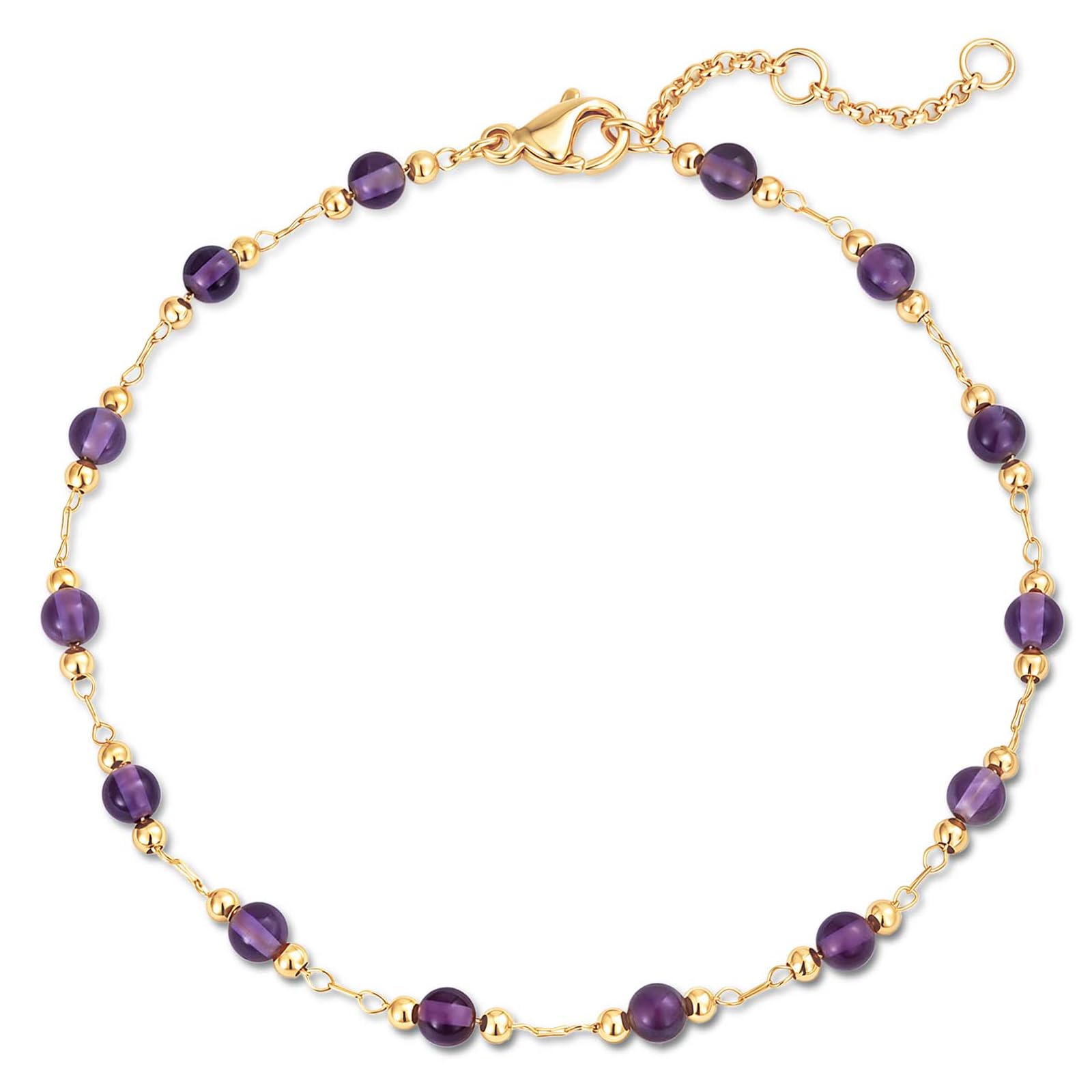 MEVECCO Gold Bracelet for Women Stone Mixed Bracelets 18K Gold Plated Handmade Custom Beaded Charm Chain Bracelet Stack Jewelry Gifts