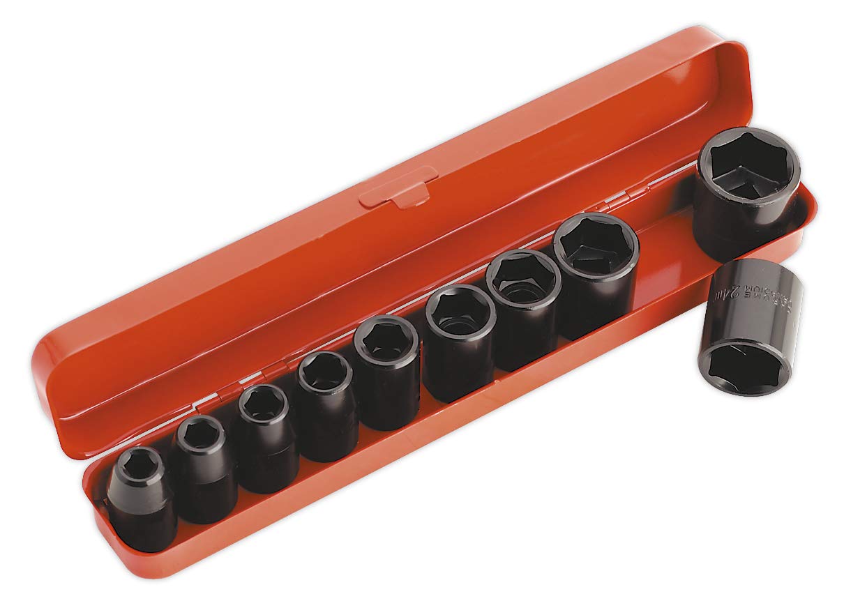 Sealey Multicoloured Ak56/11M Impact Socket Set 10Pc 1/2Sq Drive Metric