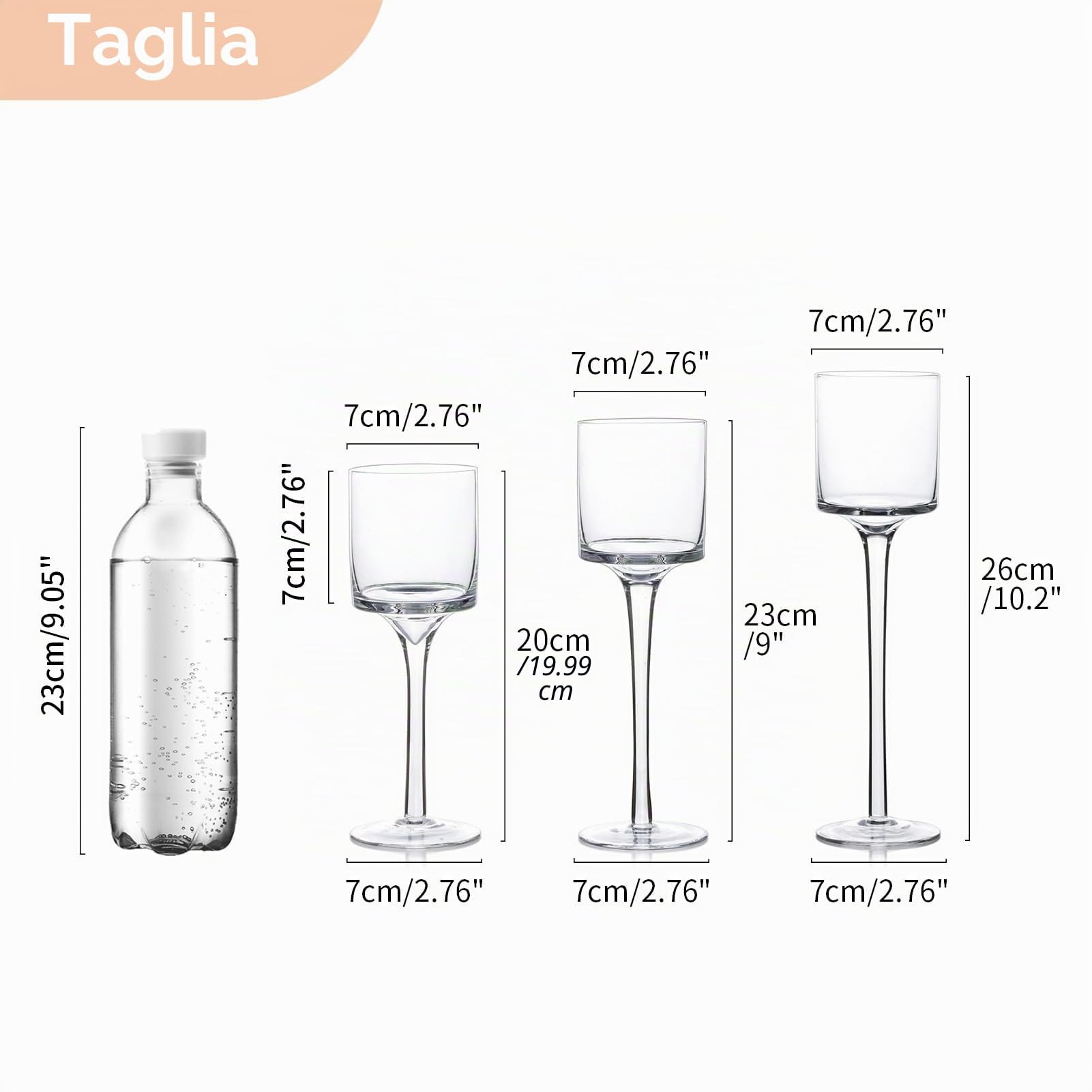 Nuptio Portacandele A Lume Candela 3 Pezzi Portacandele Vetro per Lumino e Candele Galleggianti, Alto Elegante Portacandele Colonna per Tavola Festa Nozze Centrotavola Natale Soggiorno Decorazioni