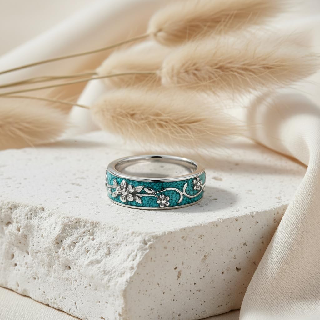 ONEFINITY Turquoise Ring for Women Turquoise Ring Western Vintage Jewelry Gifts for Men