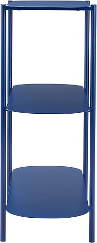 Miniatura 4 de TRE Mesa consola azul, estilo moderno, acero con recubrimiento en polvo, forma ovalada, acero, sala de estar, 35.4 pulgadas de ancho x 12.6 pulgadas