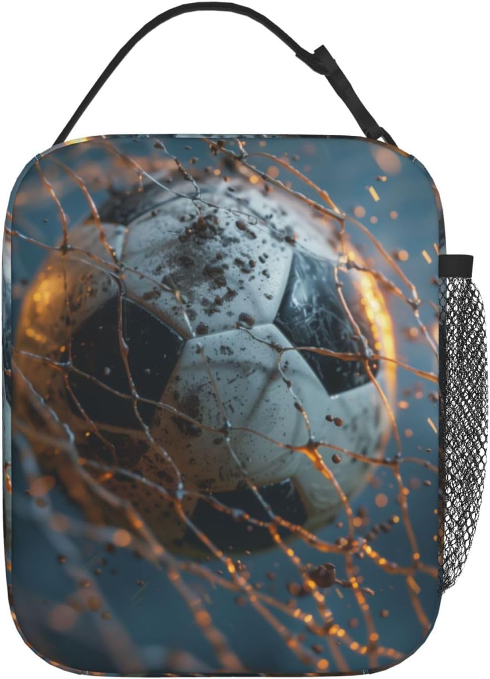 Insulated Lunch Box for Boys Kids Girls Soccer Lunch Bag for Work,Picnic,School,Travel,Hiking, Beach or Fishing Polyester Football Soccer Lunch Box