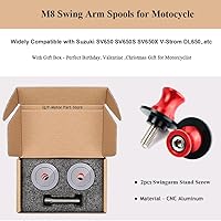 Vista 3 de 2 piezas M8* 1.5 motocicleta balancín brazo deslizantes carretes aptos con S-uzuki SV650 SV 650 SV650X SV650S V-strom DL650 DL1000 (rojo)