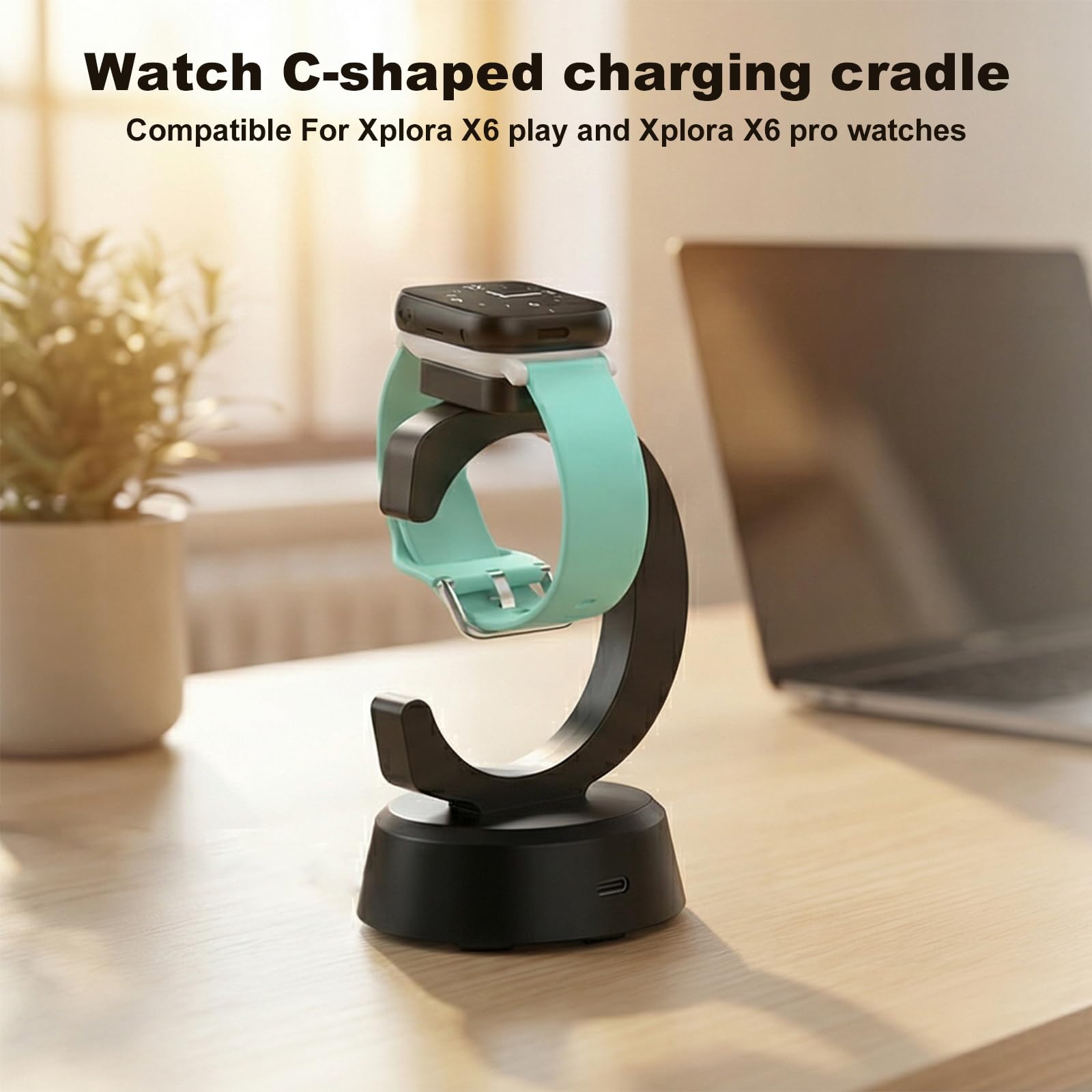 5 pezzi di supporto di ricarica per Xplora X6 Play / X6 Pro smartwatch, docking magnetico a forma di C con cavetto, supporto di sostituzione per caricabatterie orologio e accessori