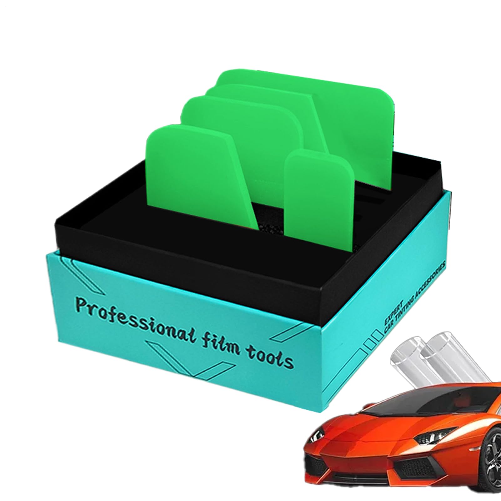 Grattoir pour enrobage automobile anti-bulles avec kit 5 pièces