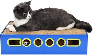 MAIICY Reversible Cat Scratching Pads，cardboard cat scratcher，Cat Scratch Pads and cat Bell， Double-Sided Cardboard Cat Scratcher Catnip Included(3 Pack)