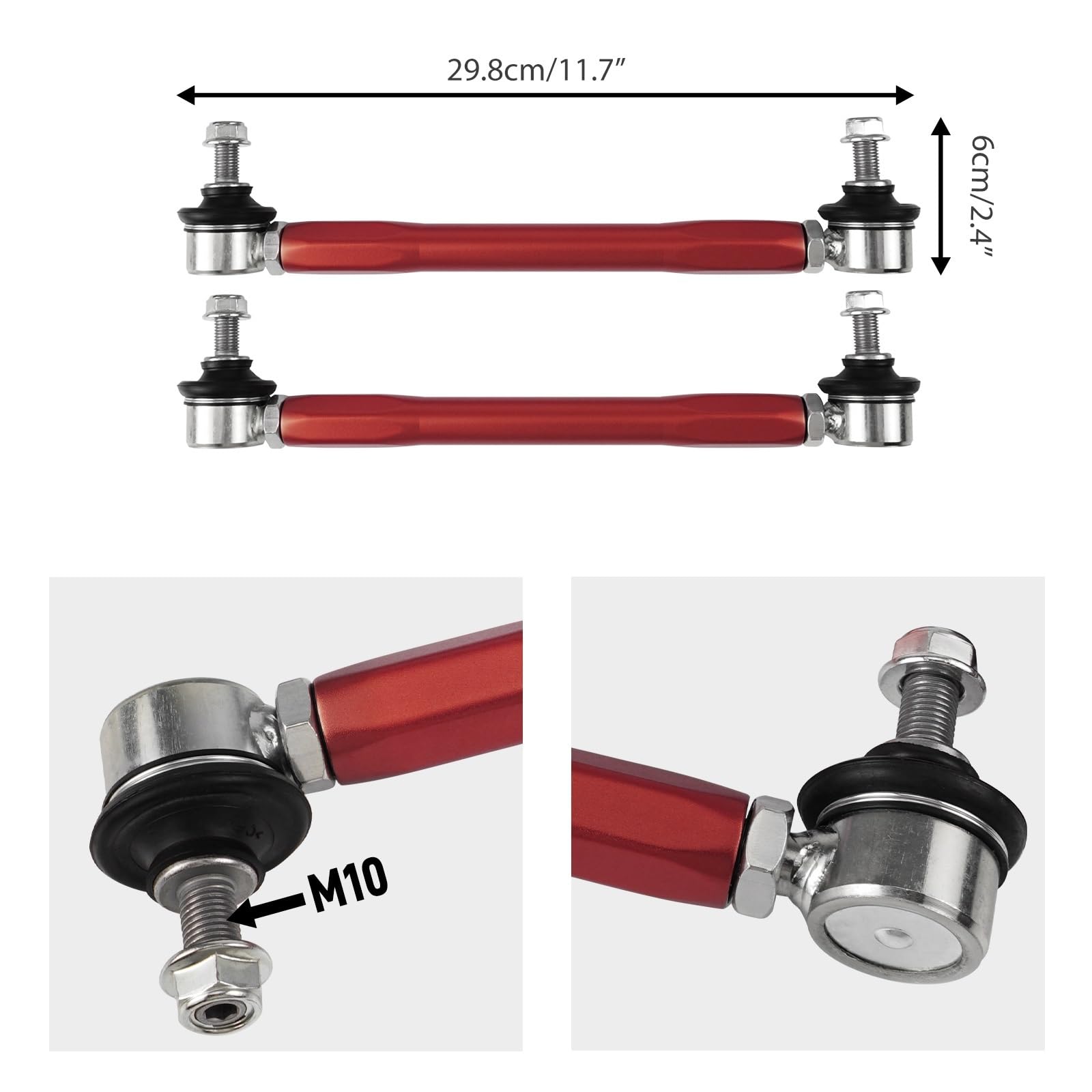 stabilizujące Stabilizator Pasuje do Bmw E90 E87 E92 E93 E91 E82, Z4 E89, X1 E84, 31356765933, 31356765934 Regulowany zestaw końcówek stabilizatora przedniego(Blue)