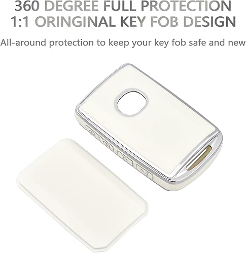 Miniatura 8 de OFFCURVE Funda para llavero de coche compatible con Mazda B, Plata púrpura+llavero