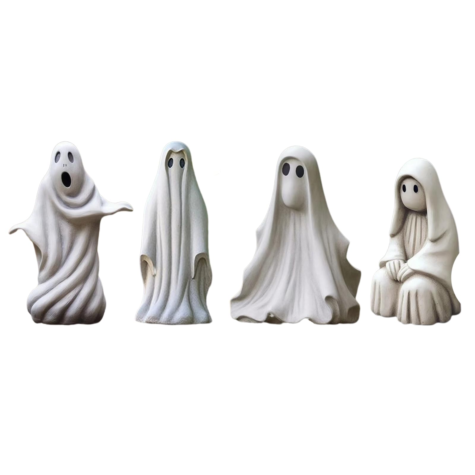 Statuetta Fantasma Con Tazza Da Tè - Decorazione 3D Per Halloween E Arredamento Gotico, 10,5x4 Cm
