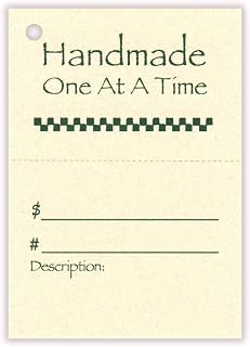 100 Hang Tags 2-Part~Handmade ONE at A TIME & 100 Cut Strings for Crafts & Gifts. Personalize & Price Your Merchandise.