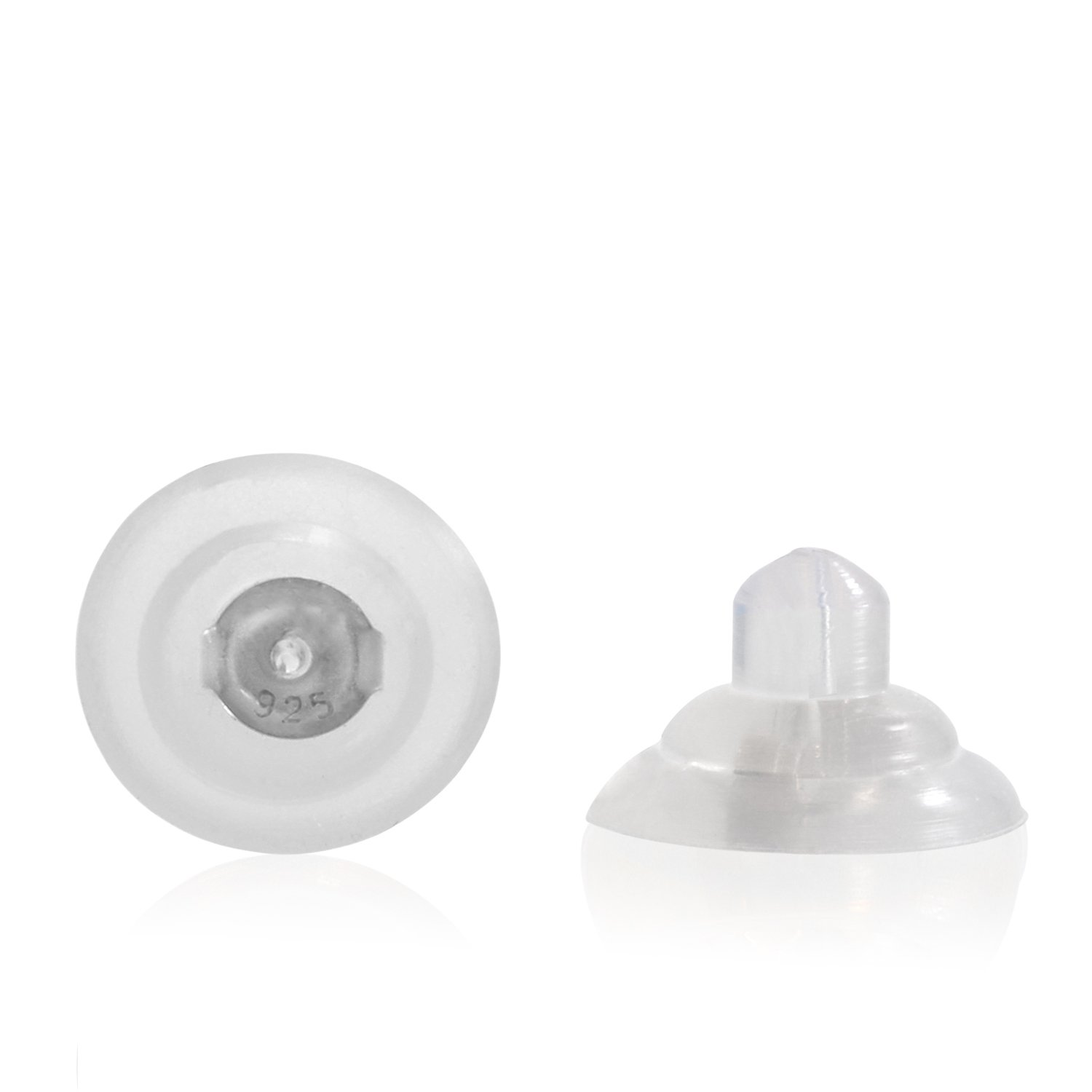 UNIVERSAL EZ BACKUNIVERSAL EZ BACK EZback Earring Soft Clear Silicone and Sterling Silver Medium 1 Pair