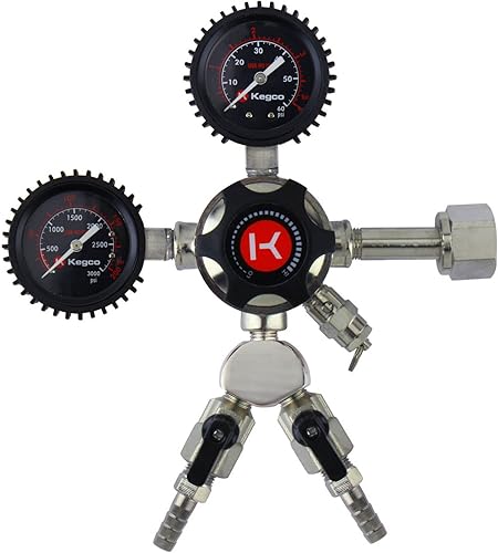 Kegco Elite Series - Regulador de cerveza de barril de CO2 de doble calibre, 2 productos, cromo