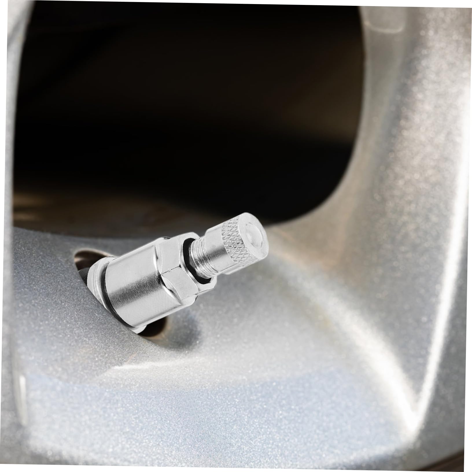 BESTOYARD 10 Pezzi Valvole per Pneumatici Veicoli in Acciaio 45 Resistente all'Usura Stelo Valvola Facile da Installare Cappuccio Argento per Ruote Veicoli