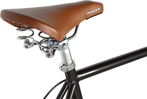 Vista 22 de Tracer Osaka - Bicicletas híbridas, marco de acero, Shimano Nexus Inter 3/7 velocidades, agarre marrón asiento marrón, bicicleta de carretera