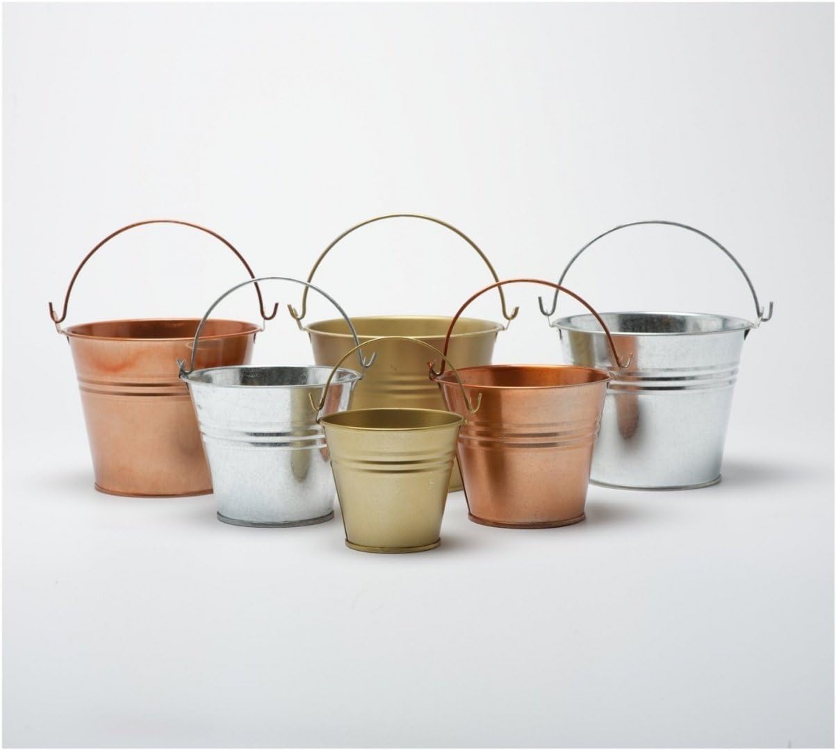 Pack of 5 Navy Blue 12.5cm (5") Metal Buckets - Pots - Planters for sweet tree kits, plants, favours etc