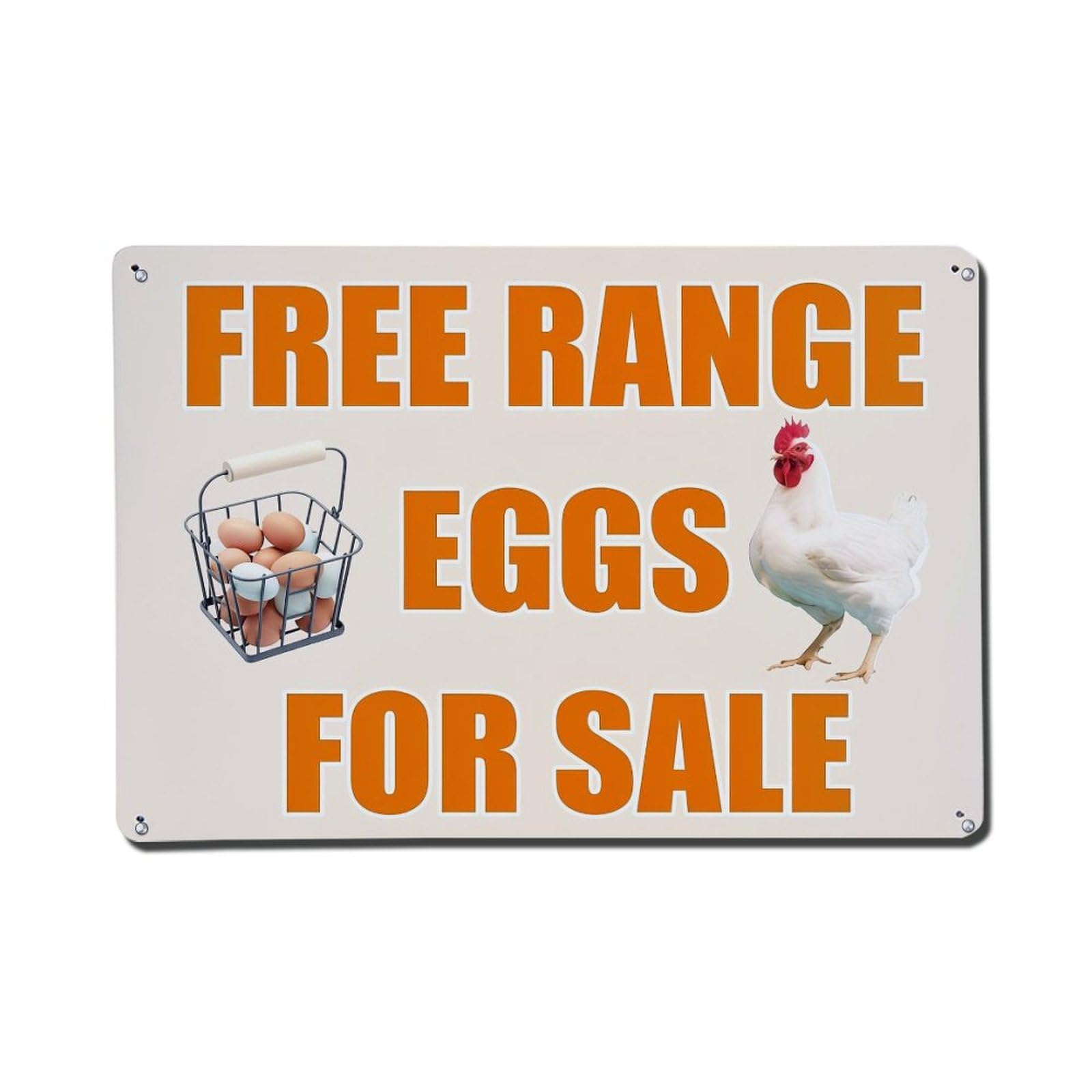 Jdfenggu Vintage Free Range Eggs For Sale Retro Metal Tin Sign, Metal Poster For Bar, Home, Man Cave, Kitchen, Laundry Room Art Decor 8X12 Inch