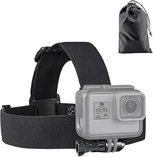 Haoyou Head Strap Mount with Storage Bag, Compatible with Gopro Hero 11/10/9/8/7/6/5/4/3+/3/Session/Hero 2018/Akaso/DJI Osmo and More Action Cameras