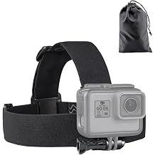 Haoyou Head Strap Mount for Gopro Hero 12/11/10/9/8/7/6/5/4/3+/3/Session/Akaso/DJI Osmo Action Camera with Storage Bag