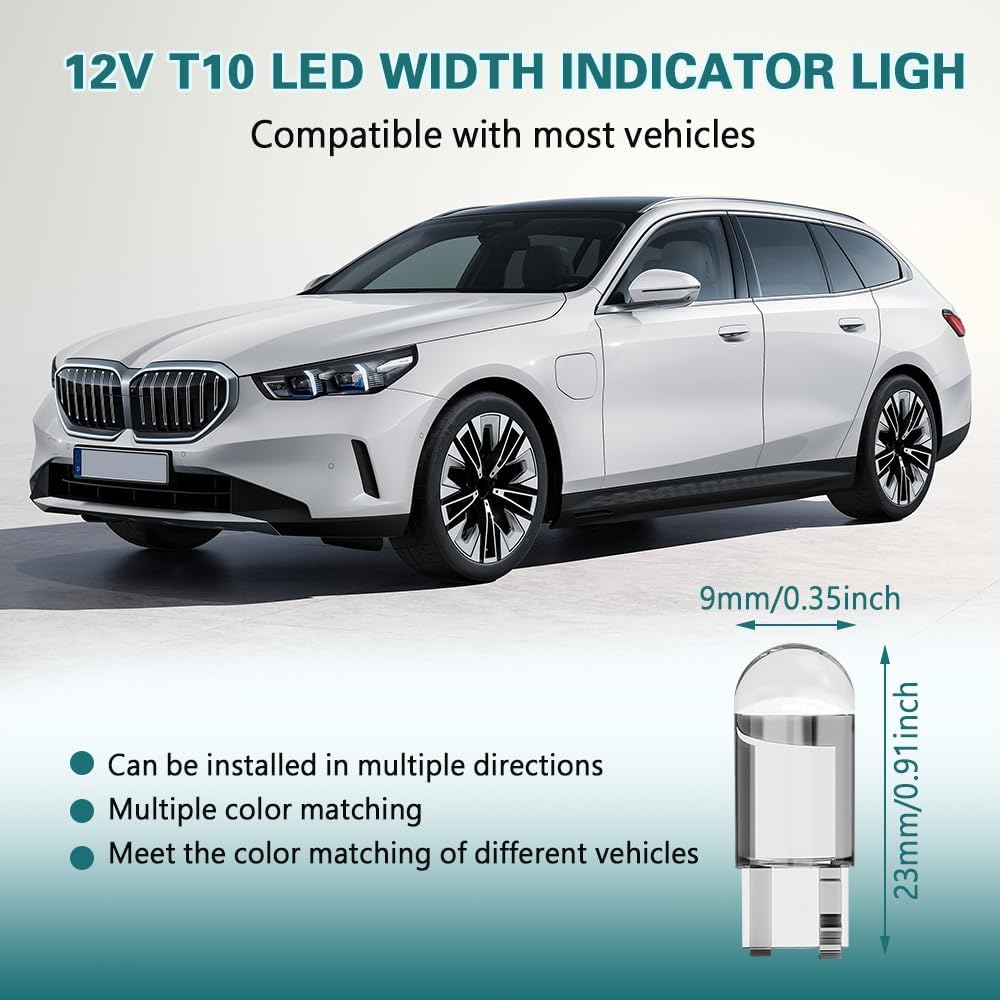 2PCS 158 LED Bulb W5W 168 192 194 T10 Wedge Light Bulbs, 12V image 2