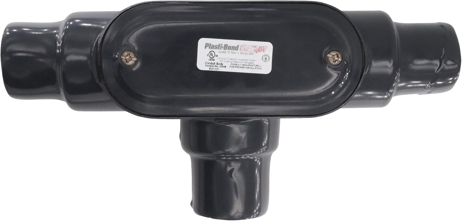 RobRoy PRT47 Plasti-Bond PVC Coated Conduit Body, Type-T, Form-7, 1-1/4-Inch