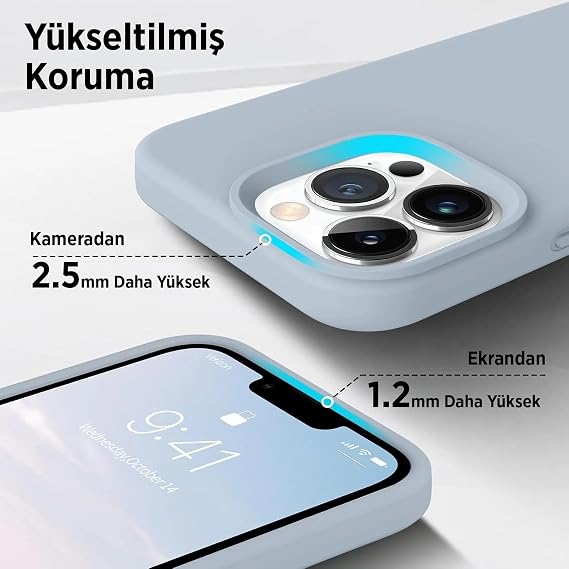 Bix iPhone 15 Pro Silikon Kılıf MagSafe Uyumlu Güçlü Koruma Darbe Emici Gece Mavisi