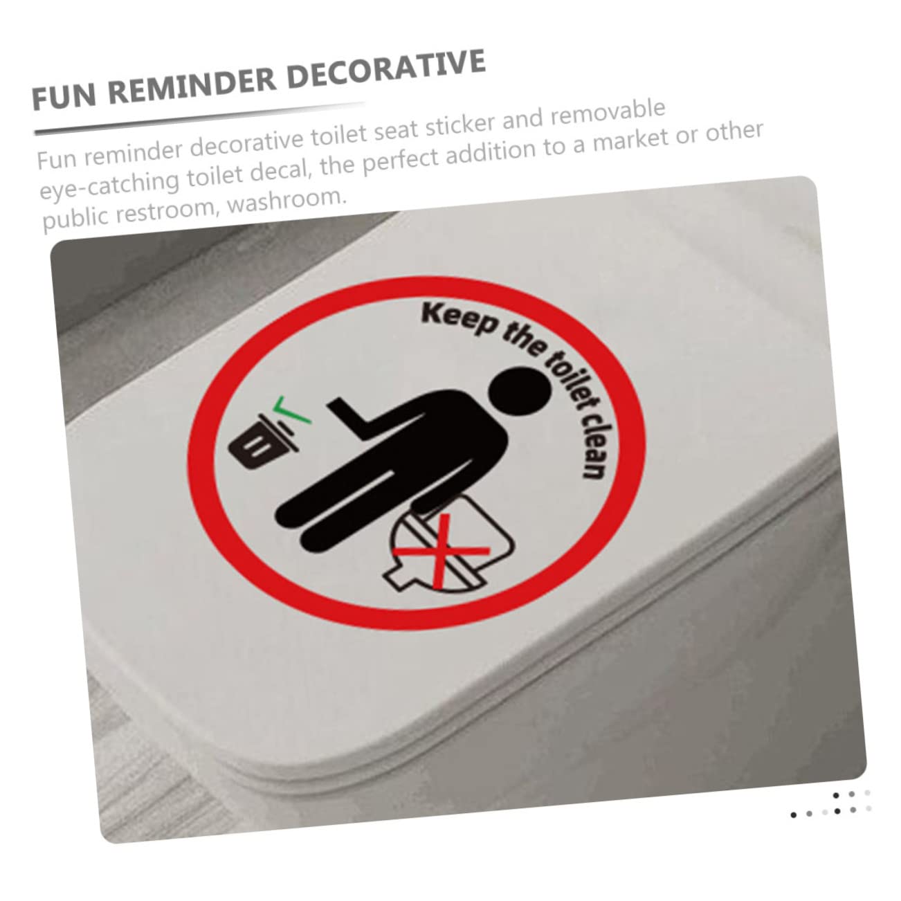 SOLUSTRE Toilet Sticker Removable Decal for Toilet Seat Fun Bathroom Reminder Adhesive Wall Decal for Easy Installation Eye Catching Design for Public Restrooms and Home Use
