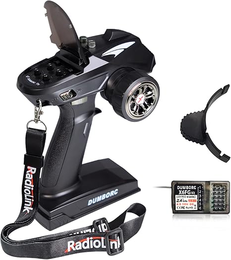 DUMBORC X6 2.4GHz 6CH RC Radio Transmitter and Receiver X6FG(Built-in Gyro) with Fail-Safe & Low Voltage Alarm Function for Rc Vehicle Car Boat Tank Model Parts Remote Controller