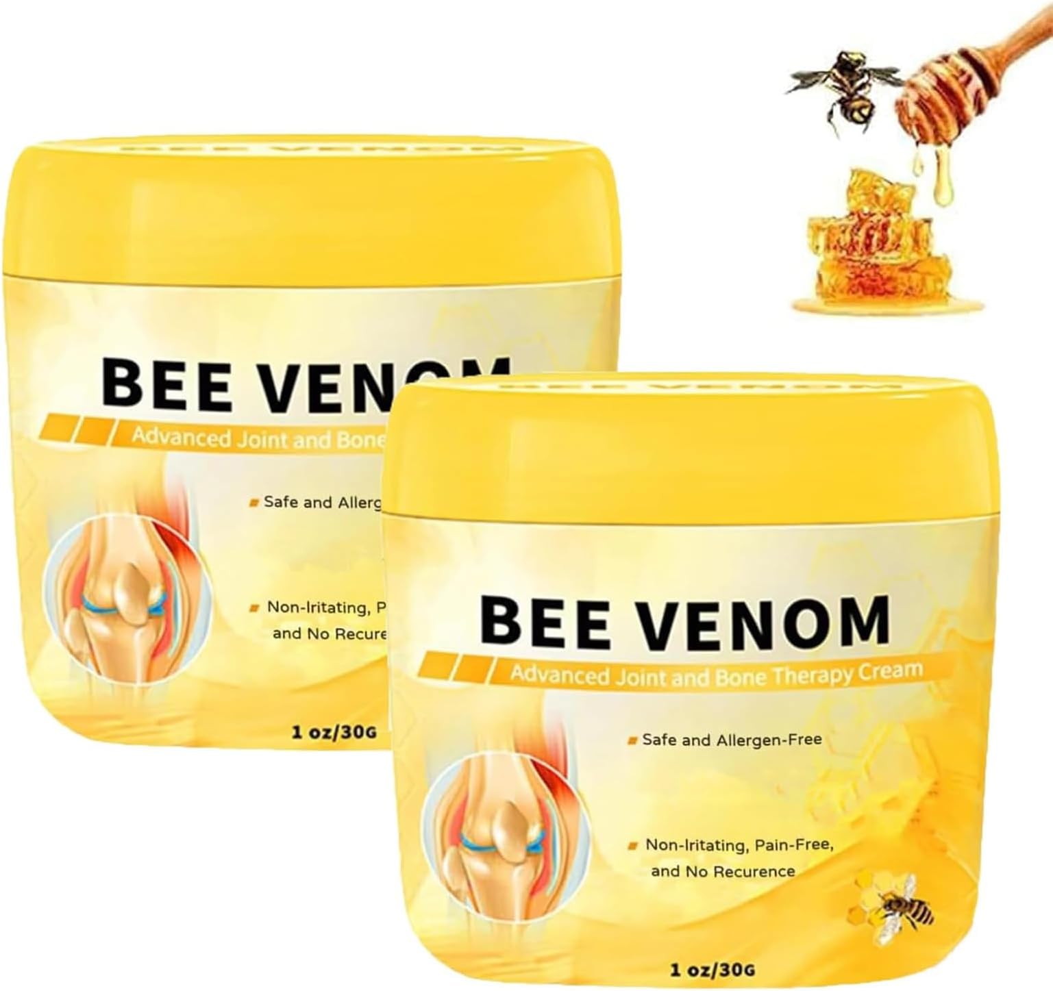 2PCS Bee Venom Advanced Joint and Bone Cream, New Bee Venom Advanced Joint CreamJoint Cream Relief for Neck, Waist, Back Hand Feet and Leg