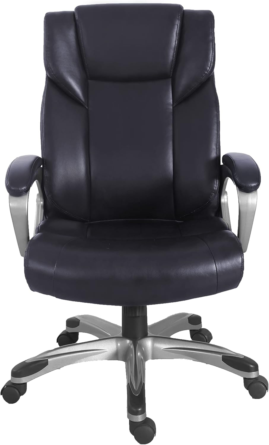  Basics High-Back Bonded Leather Executive Office Computer Desk Chair, Black, 29.13"D x 25.59"W x 41.34"H : Home & Kitchen