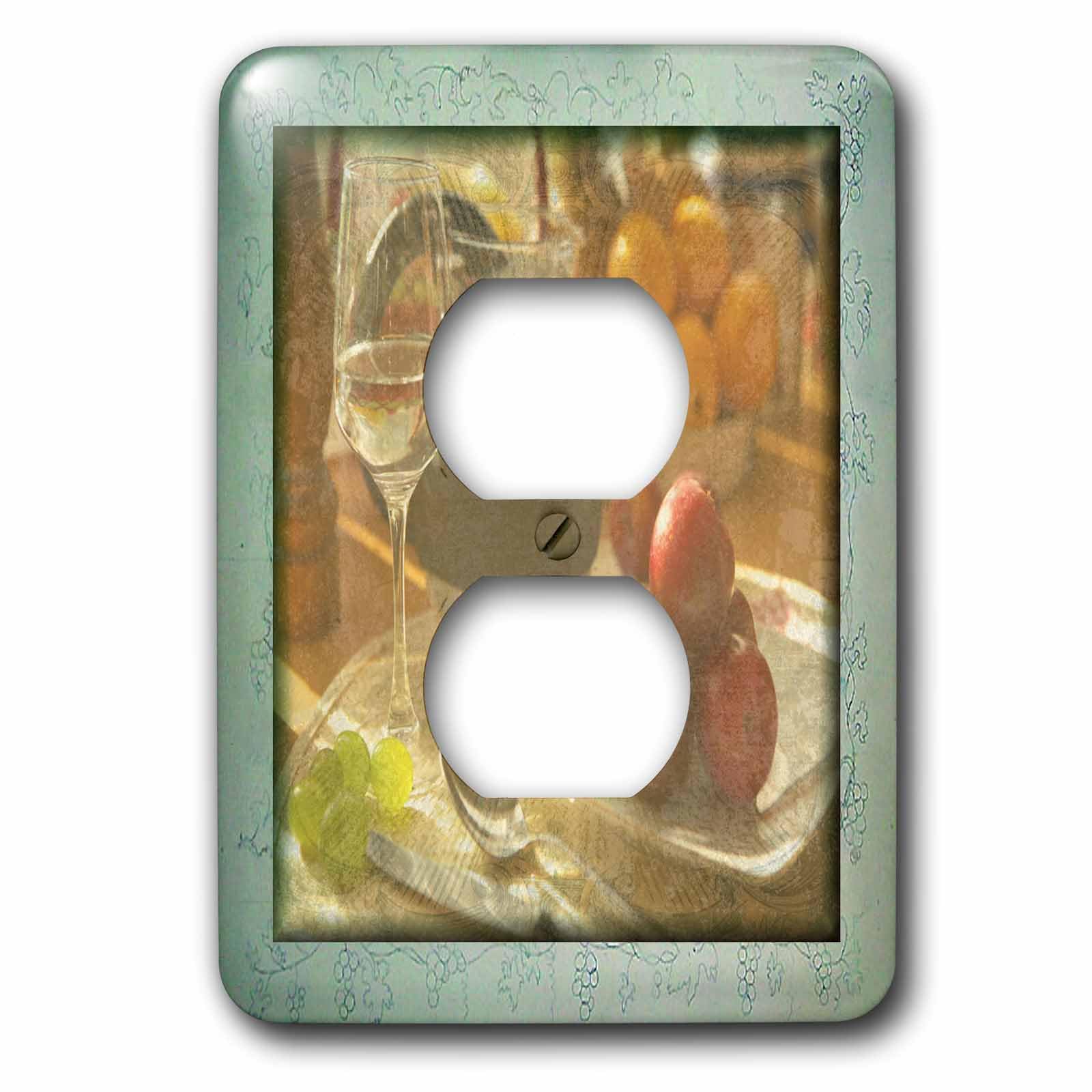 Cache-prise 2 prises de courant 3dRose lsp_31537_6 décoratif pour cuisine rustique