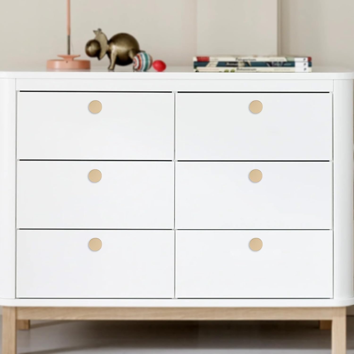 10 Pack Cabinet Knobs Brushed Brass Kitchen Cabinet Knobs Zinc Alloy Drawer Pulls Solid Cabinet Hardware