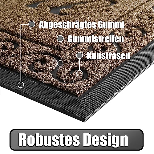 Paillasson extérieur 92x61 cm café résistant Yimobra - 4
