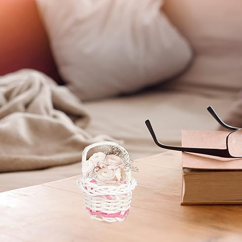 Miniatura 6 de GANAZONO Organizador de baño, 10 unidades, mini cestas tejidas con asas, cesta pequeña de granja, cesta de regalo de dulces de boda, cesta de