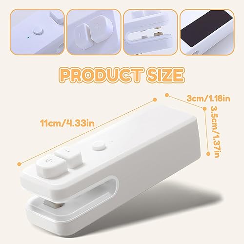 Miniatura 2 de Mini sellador de bolsas 2 en 1, sellador y cortador de bolsas de chips recargable USB C, sellador térmico portátil de bolsas de chips para