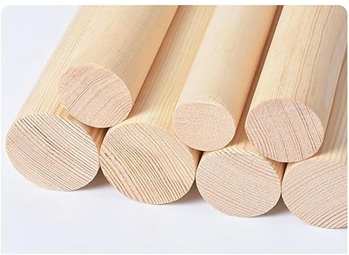 2 PCS Unfinished Round Wooden Dowel Rods - 40cm Long, 1-2.5cm Diameter, Ideal for DIY Crafts and Projects(1.2cm)