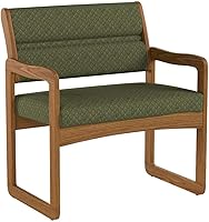 Vista 42 de Wooden Mallet Valley Bariatric Guest, Silla base de trineo, roble mediano