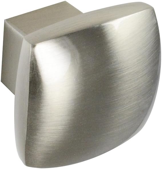 #2844 CKP Brand 1-3/16 in. (30mm) Rounded Square Knob, Brushed Nickel - 100 Pack