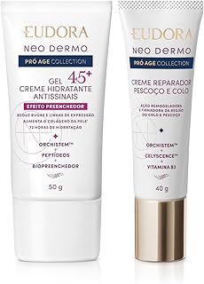 Eudora Kit Neo Dermo Pró Age Collection: Creme Reparador Pescoço e Colo 40g + Gel Facial Antissinais 45+ 50g