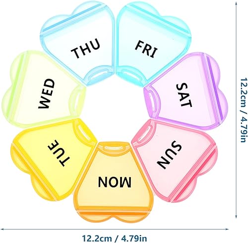 Miniatura 4 de NOLITOY Caja 7 Day Holder Pastilleros para Medicamentos Medicamentos Soporte de Vitaminas Recipientes Pequeños con Tapas Contenedor con Tapa