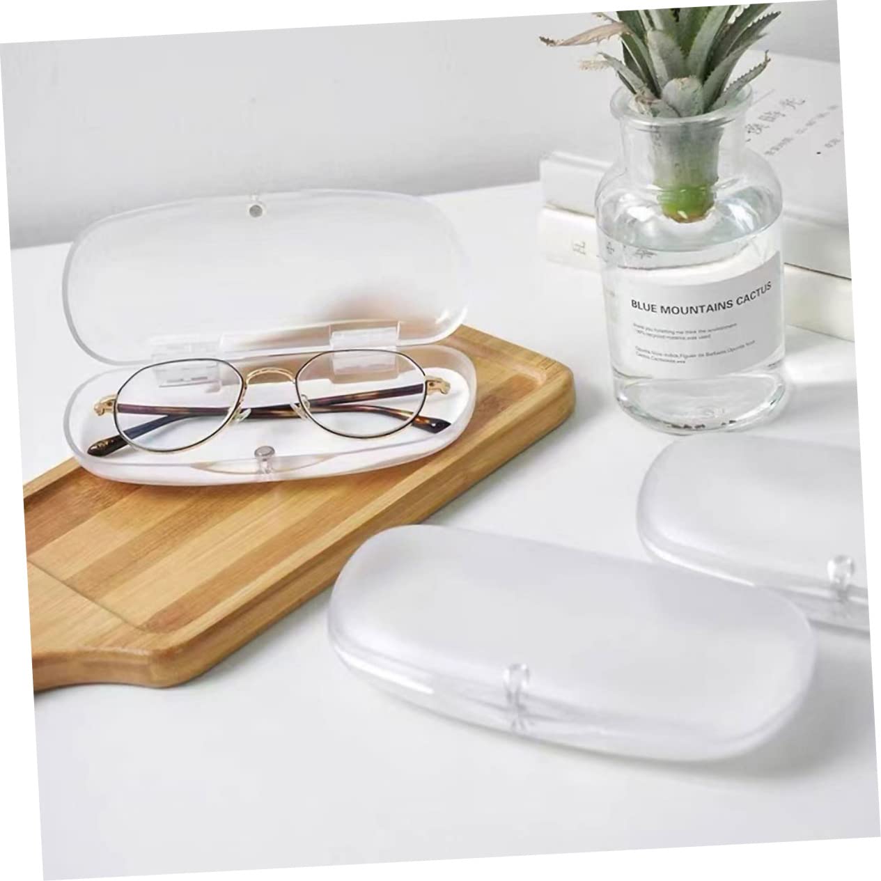 9piezas Estuche De Gafas Transparente De Diseño Frosted Almacenamiento Portátil y Ligero Protección Para Lentes Para Viajes y Uso Diario