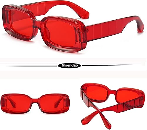 Miniatura 3 de Y2K - Lentes de sol rectangulares de moda para mujeres y hombres, estilo retro de los años 90, color rojo, rosa, verde, montura cuadrada gruesa