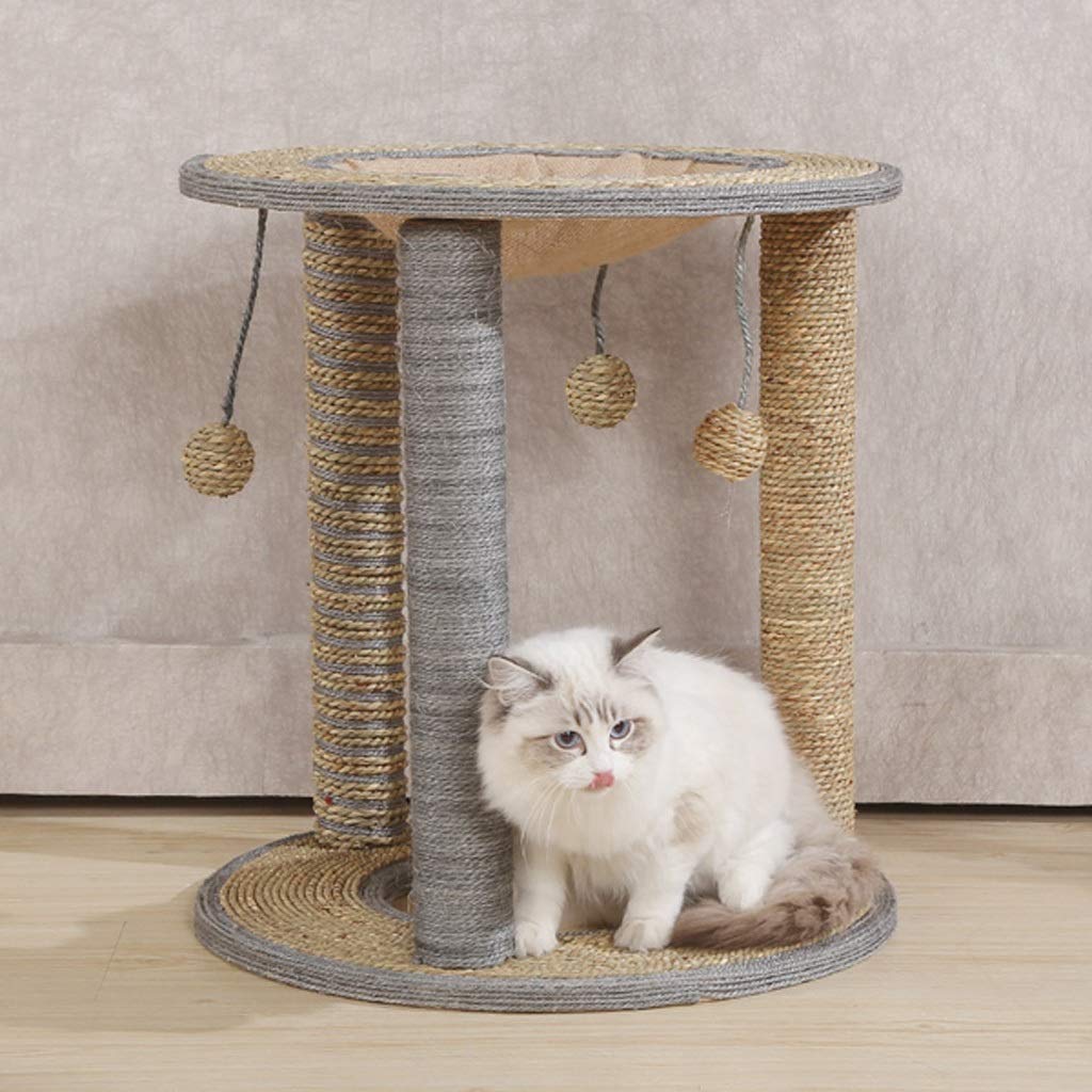 MYBA - Rascador de gatos y gatos para adultos, 3 postes grandes para arañar, juguetes interactivos para gatos – poste para rascar para gatos (tamaño grande: grande)