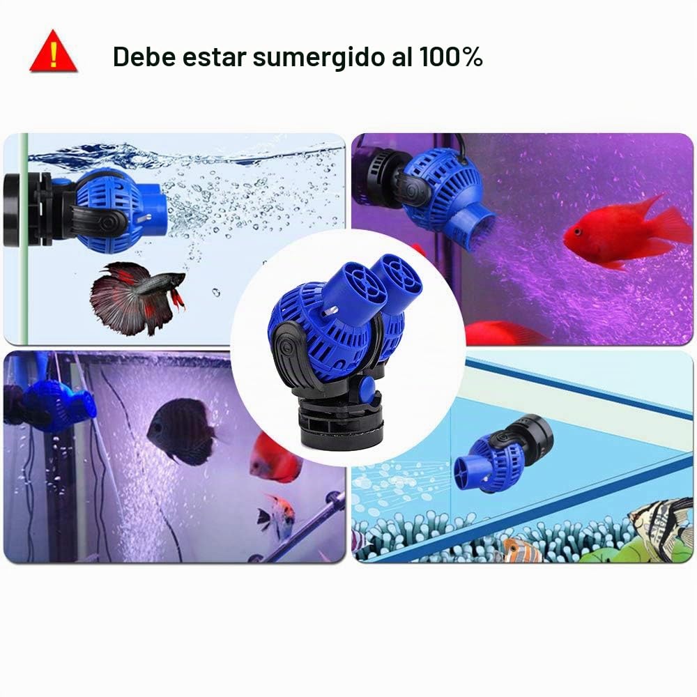 EXLECO JVP-230 - Bomba de mezcla de 6000L/H 8 vatios bomba de ondas para acuario, 80~100 cm bomba de circulación para agua dulce y salada