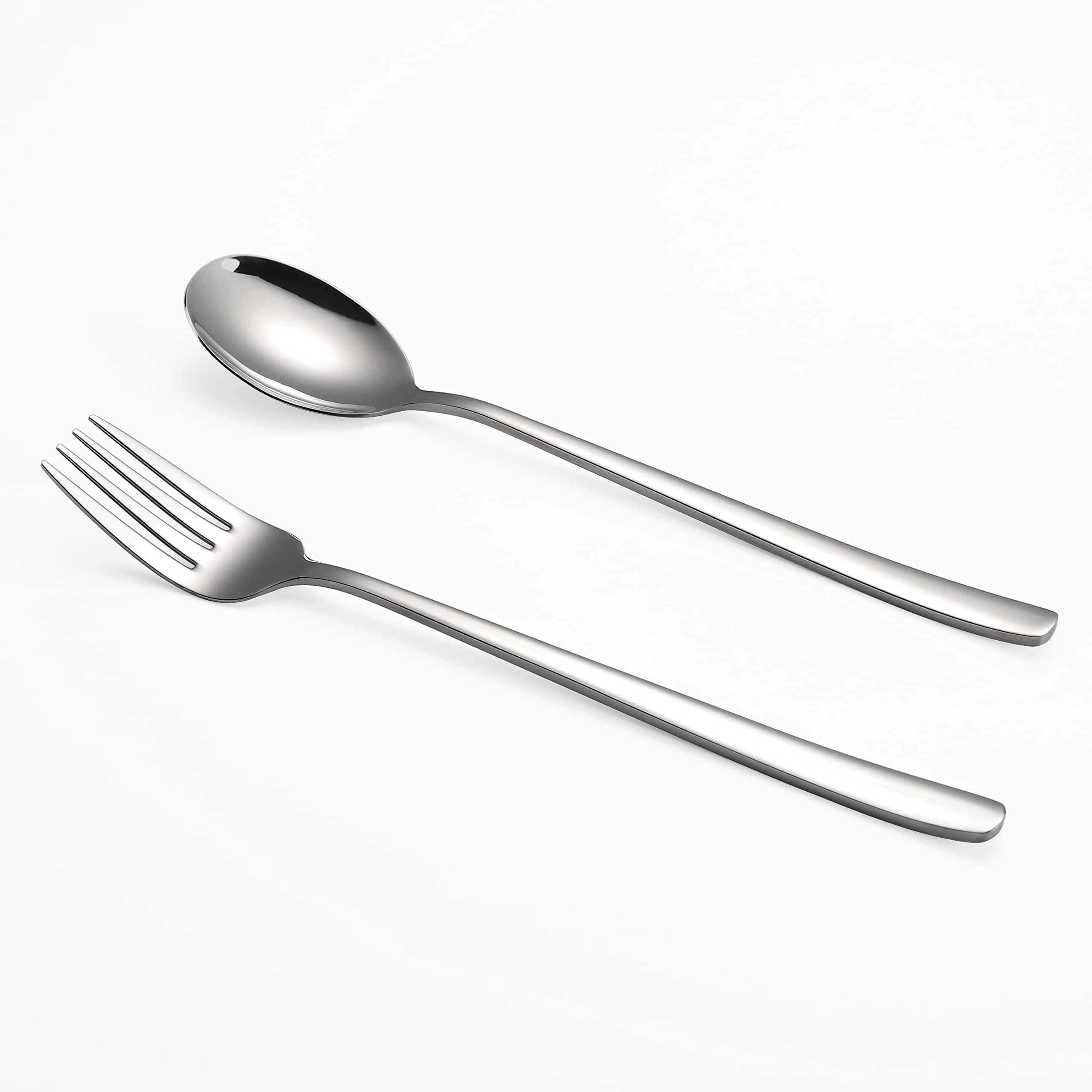 Set di 12 forchette e cucchiai, in acciaio inox, per la casa, cucina, hotel (acciaio inox)