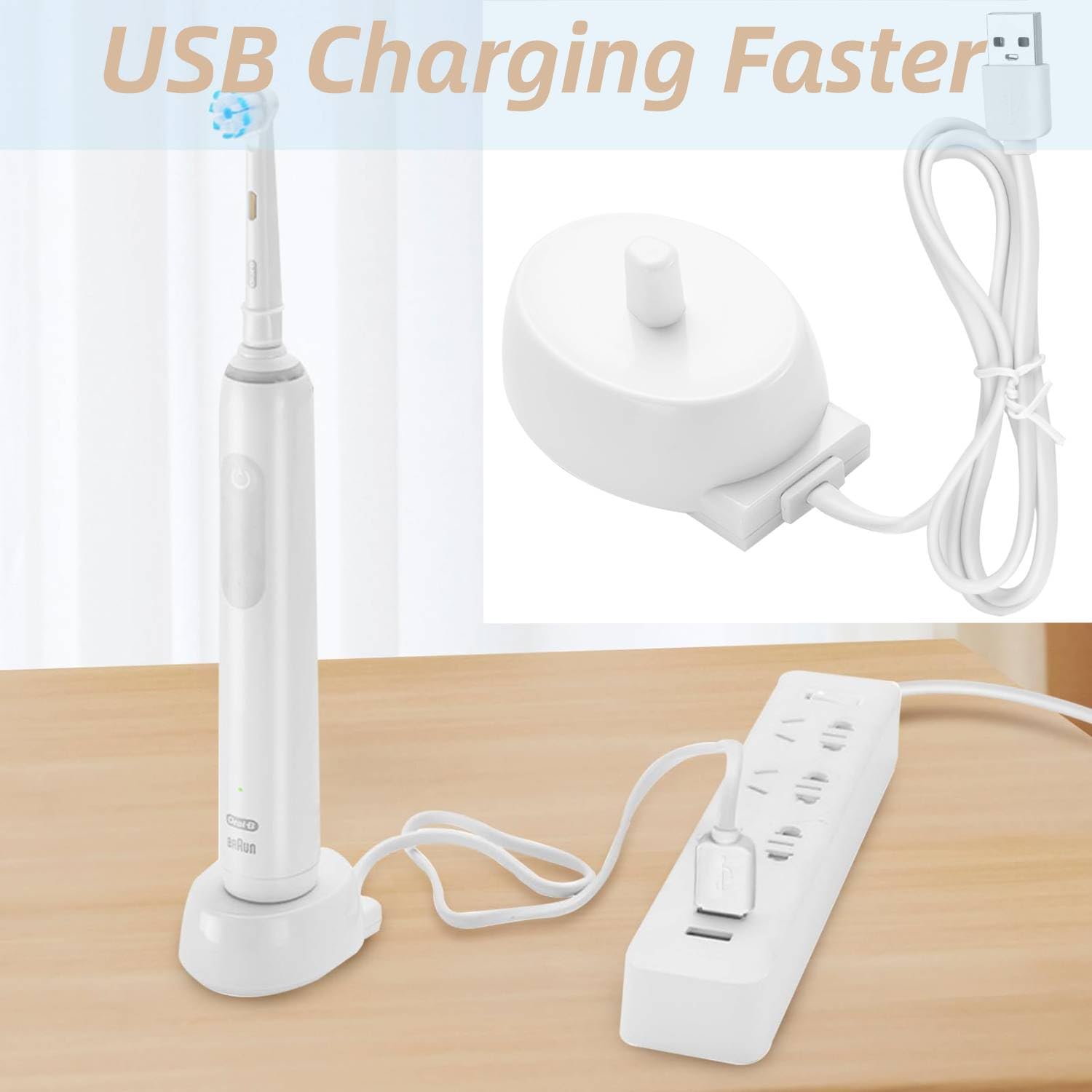 Electric Toothbrush Charger Replacement, Compatible with Oral-B P2000 P4000 P6000 P7000 D10 D12 D16 D20 D34 Models Toothbrush Charger, Universal Electric Toothbrush Charging Base - Image 3