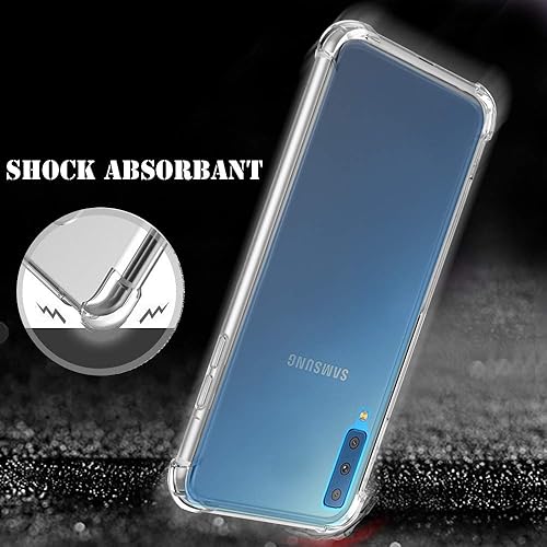 Miniatura 7 de Zeking Funda para Samsung Galaxy A7A750 (2018), silicona TPU flexible transparente antiarañazos con cuatro esquinas parachoques funda protectora