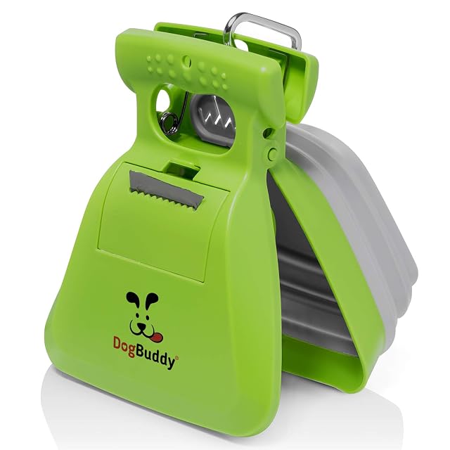 DogBuddy - Recogedor portátil para excrementos de Perros pequeños y Grandes, Pala con Accesorio para Bolsa…