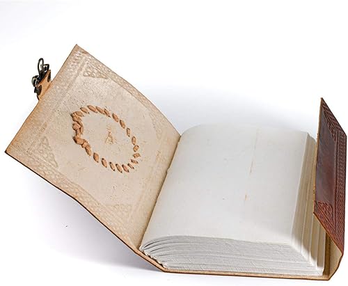 Miniatura 7 de KPL - Diario de cuero hecho a mano, diario con motivo de piedra, diario con páginas en blanco, cuaderno de recortes, cuaderno de bocetos, cuaderno